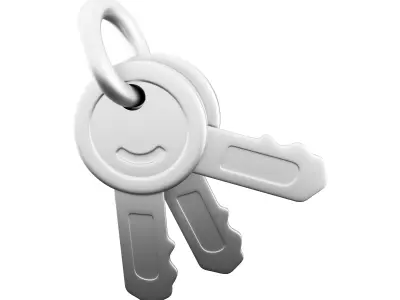 3d metallic color key cartoon icon 3D model