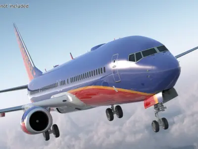  Southwest Airlines Boeing 737-900 with Cabin and Doors Rigged for Maya 