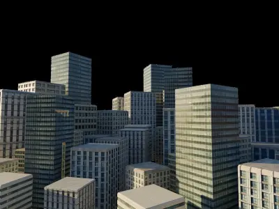 Ultra realistic buildings Low-poly 3D model
