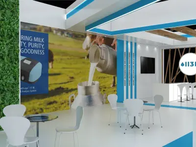 Exhibition Stand Stall Three Side Open 19X09 3D model