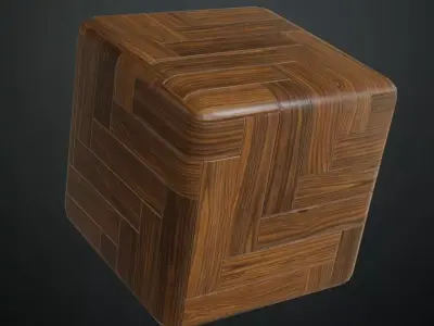 Herringbone Polished Wood Parquet PBR Seamless Texture