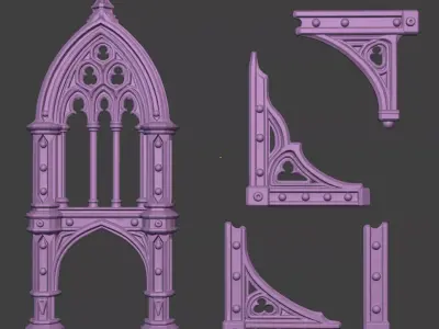 GOTHIC ARCHES BOOK COVER DECOR 3D print model