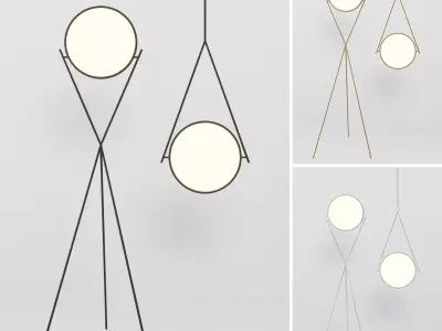 Dot Stance rotating floor lamp and pendant by Peter Bristol 3D model