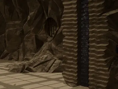 Jabbas Throne Room - Set 9 - Rancor Cave 1-12 scale Blackseries 3D print model