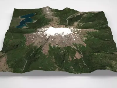 Mountain landscape Volcano Sierra Nevada Andes Mountains Chile 3D model