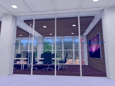 Interior Glass With Door SHC Quick Office Low-poly 3D model