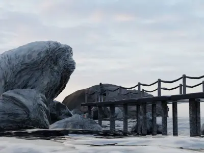 Sea and mountains 3D model