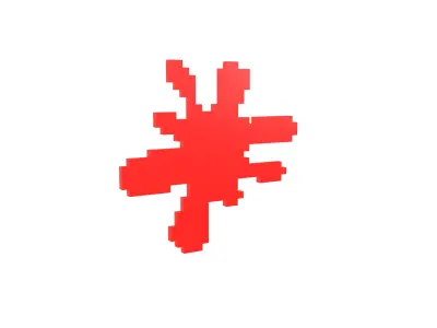 Voxel Splash Symbol v1 006 Low-poly 3D model