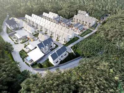 Urban Housing 87 Units  3 House Types Skp Lumion Masterplan 3D model