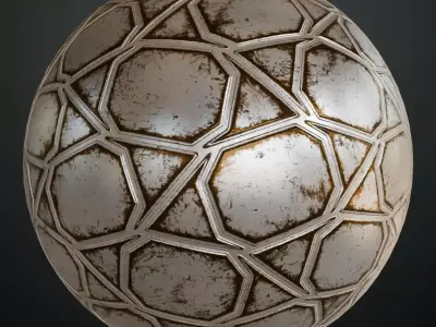 Silver Var Metal Plate PBR Seamless Texture