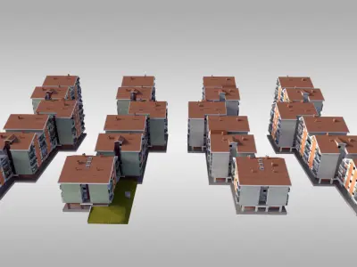 Suburban Condos 4 Low-poly 3D model