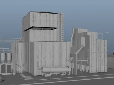 Factory with silos and tanks 3D model