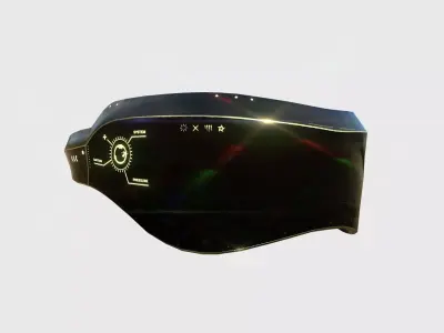 SciFi Glasses B03 Black Gold - Character Design Fashion Low-poly 3D model