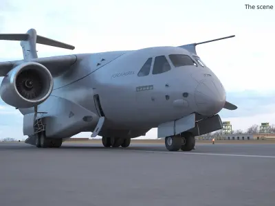  Embraer C 390 Millennium Transport Aircraft Gray 