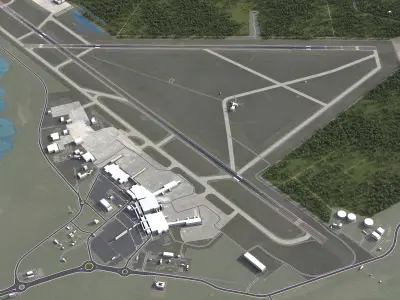 Nassau - Airport - NAS Low-poly 3D model