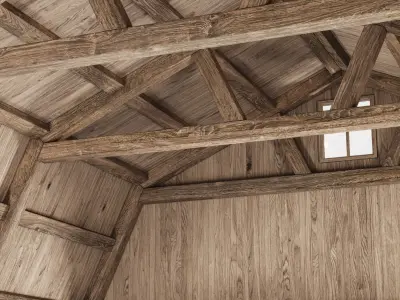 Wooden Ceiling V15  3D model