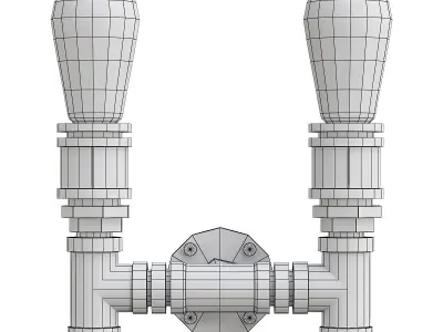 Loft2123W two light industrial wall sconce 3D model