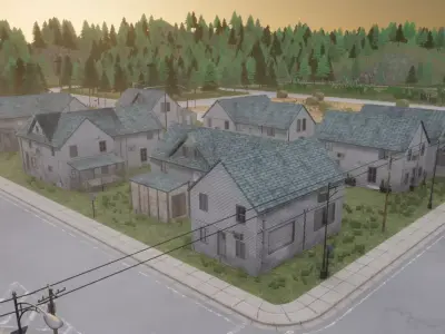 Residential House Low-poly 3D model purchase