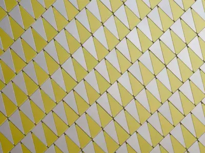 Luxury Dual-Tone Triangular Metal Bricks PBR Seamless Texture