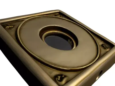 Aged Brass Square Decorative Fixture Plate Low-poly 3D model