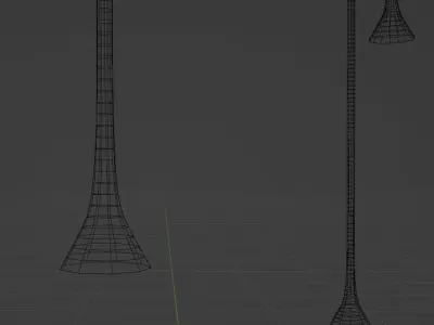 glass lily lamp Low-poly 3D model
