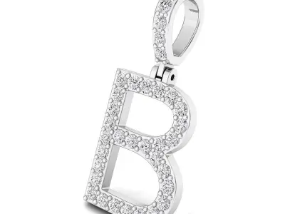 Alphabet B-letter single row pendant 3D print model