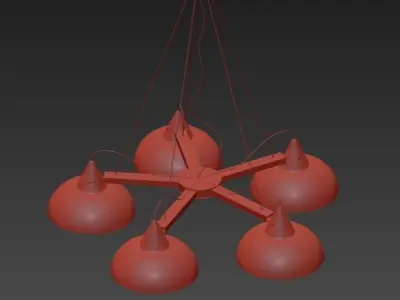 Coneca Pendant 3 Black Loft Concept 3D model