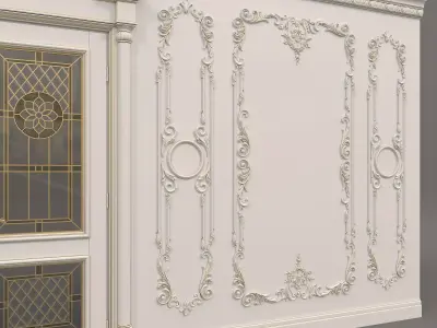 Wall Molding in Classic French style 14 3D model