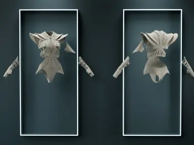 5 Sci fi Women Clothes   Base meshes 3D model