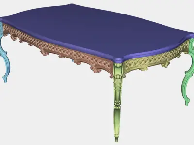 Carved dinner table for CNC 02 3D model