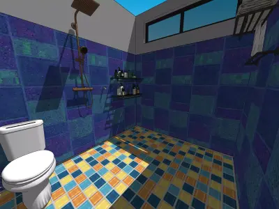 Bathroom set Low-poly 3D model