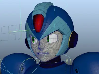 Megaman X mega man rigged and animated Low-poly 3D model