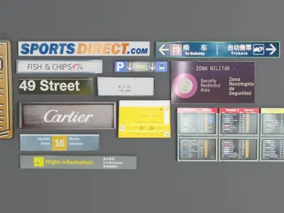 Essential Sign Kit  Low-poly 3D model