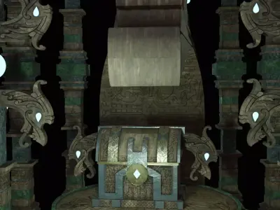 Viking Chest Monument Low-poly 3D model