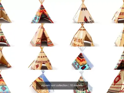 vigvam tent collection 3D Model Pack
