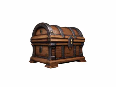  3d Model Wooden Treasury Chest 3D model
