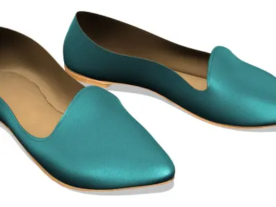 Pointed Flat Pumps Low-poly 3D model