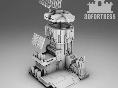 Mars base telecom 3D print model