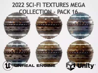 PBR Sci-Fi Texture Pack 16 Low-poly 3D model