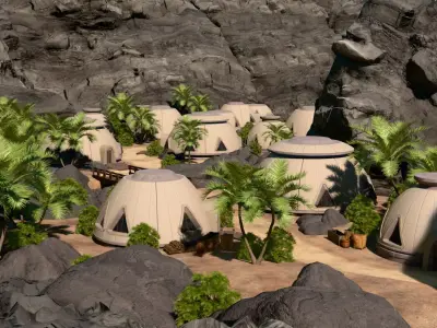 Oasis Dome Village 3D model