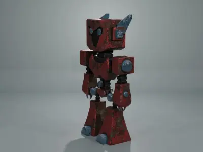 Red Robobot RR-01 - RIGGED 3D model