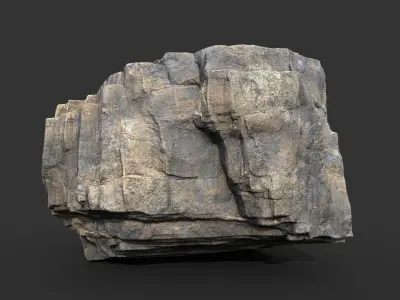 Realistic Blocky Rock 05 250612 Low-poly 3D model