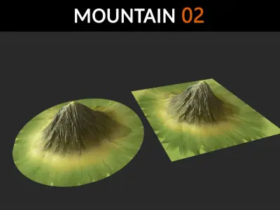 Mountains Collection group of Low-poly 3D model