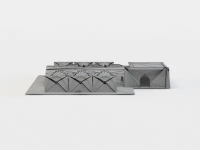 Dungeon mesh without doors Low-poly 3D model