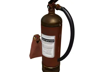 Vintage Steampunk Fire Extinguisher Prop Low-poly 3D model