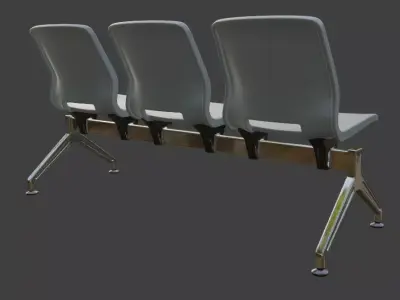 Hospital waiting bench 3D model