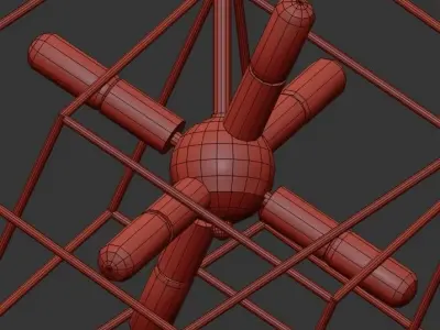 Prismatic cubed chandelier 3D model