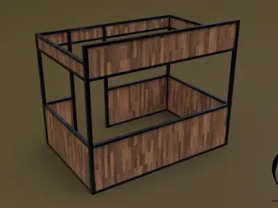 Stall stand 10 4in1 R - 4 PBR Texture 1 Model Low-poly 3D model