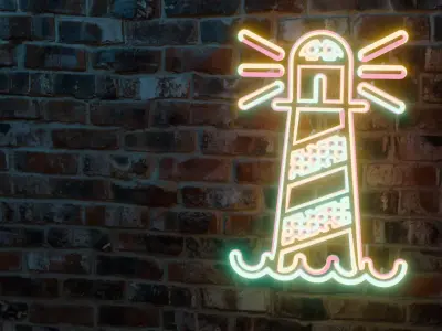 Lighthouse Neon Sign 3D model