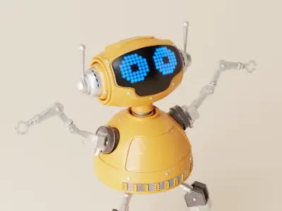 Robot V12 Low-poly 3D model